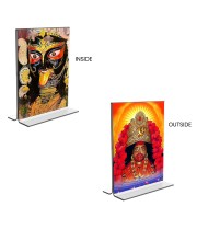 Car Desk/Table Top Maa Kali  Acrylic T-Style Photo Stand - 2.5x3.5 Inches, Compact and Stylish Spiritual Display, easily change  2 photos ( Pack of 1 )