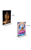 Car Desk/Table Top Buddha Acrylic T-Style Photo Stand - 2.5x3.5 Inches, Compact and Stylish Spiritual Display, easily change 2 photos ( Pack of 1 ) Car Desk/Table Top Buddha Acrylic T-Style Photo Stand - 2.5x3.5 Inches, Compact and Stylish Spiritual Display, easily change 2 photos ( Pack of 1 )