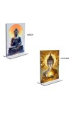 Car Desk/Table Top Buddha Acrylic T-Style Photo Stand - 2.5x3.5 Inches, Compact and Stylish Spiritual Display, easily change 2 photos ( Pack of 1 ) Car Desk/Table Top Buddha Acrylic T-Style Photo Stand - 2.5x3.5 Inches, Compact and Stylish Spiritual Display, easily change 2 photos ( Pack of 1 )