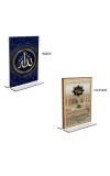 Car Desk/Table Top Islamic Allah & Mecca Madina  Acrylic T-Style Photo Stand - 2.5x3.5 Inches, Compact and Stylish Spiritual Display, easily change  2 photos ( Pack of 1 )