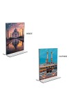 Car Desk/Table Top Taj Mahal & Mecca Madina Acrylic T-Style Photo Stand - 2.5x3.5 Inches, Compact and Stylish Spiritual Display, easily change 2 photos ( Pack of 1 ) Car Desk/Table Top Taj Mahal & Mecca Madina Acrylic T-Style Photo Stand - 2.5x3.5 Inches, Compact and Stylish Spiritual Display, easily change 2 photos ( Pack of 1 )