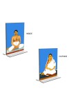 Car Desk/Table Top Anukul Chandra Thakur & Jagajanani Sree Sree Barama  Acrylic T-Style Photo Stand - 2.5x3.5 Inches, Compact and Stylish Spiritual Display, easily change  2 photos ( Pack of 1 )