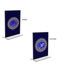 Car Desk/Table Top Islamic Allah  Acrylic T-Style Photo Stand - 2.5x3.5 Inches, Compact and Stylish Spiritual Display, easily change  2 photos ( Pack of 1 )