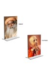 Car Desk/Table Top Sadhguru & Swami Prabhupada Acrylic T-Style Photo Stand - 2.5x3.5 Inches, Compact and Stylish Spiritual Display, easily change 2 photos ( Pack of 1 ) Car Desk/Table Top Sadhguru & Swami Prabhupada Acrylic T-Style Photo Stand - 2.5x3.5 Inches, Compact and Stylish Spiritual Display, easily change 2 photos ( Pack of 1 )