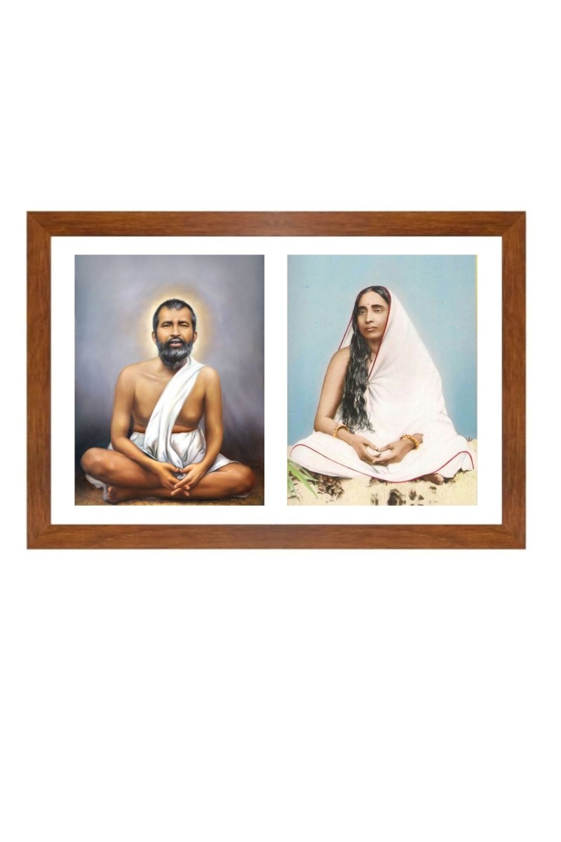 Ramakrishna paramahamsa and sarada devi Photo Frame - 11x15Inches - Spiritual Artwork for Home Wall Decoration, Puja Room and Office Decoration and Gifting 