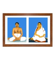 Sri Anukul Thakur and Boroma Photo Frame - 11x15Inches - Spiritual Artwork for Home Wall Decoration, Puja Room and Office Decoration and Gifting 