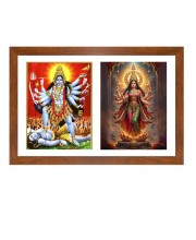 Maa kali and maa durga Photo Frame - 11x15Inches - Spiritual Artwork for Home Wall Decoration, Puja Room and Office Decoration and Gifting 