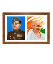 Subhas Chandra Bose and gandhiji Photo Frame - 11x15Inches - Spiritual Artwork for Home Wall Decoration, Puja Room and Office Decoration and Gifting 