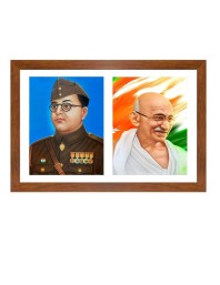 Subhas Chandra Bose and gandhiji Photo Frame - 11x15Inches - Spiritual Artwork for Home Wall Decoration, Puja Room and Office Decoration and Gifting 