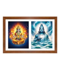 Agni and varuna Photo Frame - 11x15Inches - Spiritual Artwork for Home Wall Decoration, Puja Room and Office Decoration and Gifting 