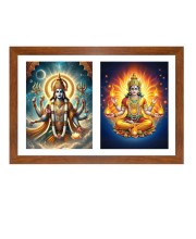 Soma and agni Photo Frame - 11x15Inches - Spiritual Artwork for Home Wall Decoration, Puja Room and Office Decoration and Gifting 
