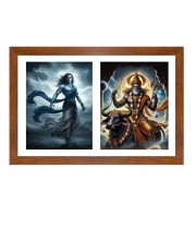 Vayu and yama Photo Frame - 11x15Inches - Spiritual Artwork for Home Wall Decoration, Puja Room and Office Decoration and Gifting 