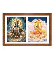 Soma and Mitra Photo Frame - 11x15Inches - Spiritual Artwork for Home Wall Decoration, Puja Room and Office Decoration and Gifting 