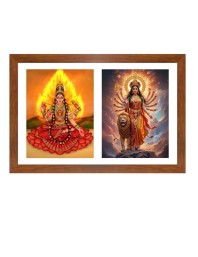 Bhairavi and Kali Photo Frame - 11x15Inches - Spiritual Artwork for Home Wall Decoration, Puja Room and Office Decoration and Gifting 