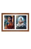 Maa sita and saraswati Photo Frame - 11x15Inches - Spiritual Artwork for Home Wall Decoration, Puja Room and Office Decoration and Gifting 