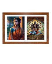 Sita and maa kali Photo Frame - 11x15Inches - Spiritual Artwork for Home Wall Decoration, Puja Room and Office Decoration and Gifting 