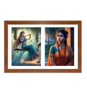 Radha and sita Photo Frame - 11x15Inches - Spiritual Artwork for Home Wall Decoration, Puja Room and Office Decoration and Gifting 