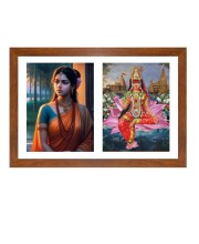 Sita and rukmini Photo Frame - 11x15Inches - Spiritual Artwork for Home Wall Decoration, Puja Room and Office Decoration and Gifting 