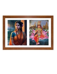 Sita and rukmini Photo Frame - 11x15Inches - Spiritual Artwork for Home Wall Decoration, Puja Room and Office Decoration and Gifting 
