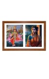 Rukmini and sita Photo Frame - 11x15Inches - Spiritual Artwork for Home Wall Decoration, Puja Room and Office Decoration and Gifting 