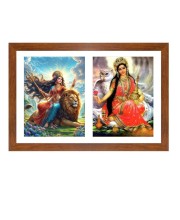 Uma and Bhudevi Photo Frame - 11x15Inches - Spiritual Artwork for Home Wall Decoration, Puja Room and Office Decoration and Gifting 