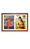 Rukmini and satyabhama Photo Frame - 11x15Inches - Spiritual Artwork for Home Wall Decoration, Puja Room and Office Decoration and Gifting 