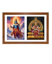 Indra and Shachi Photo Frame - 11x15Inches - Spiritual Artwork for Home Wall Decoration, Puja Room and Office Decoration and Gifting 