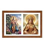 Kartikeya and Valli Photo Frame - 11x15Inches - Spiritual Artwork for Home Wall Decoration, Puja Room and Office Decoration and Gifting 