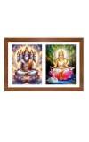 Bramha and savithri Photo Frame - 11x15Inches - Spiritual Artwork for Home Wall Decoration, Puja Room and Office Decoration and Gifting 