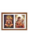 Hanuman and Anjani Photo Frame - 11x15Inches - Spiritual Artwork for Home Wall Decoration, Puja Room and Office Decoration and Gifting 