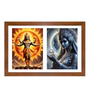 Surya and Chhaya Photo Frame - 11x15Inches - Spiritual Artwork for Home Wall Decoration, Puja Room and Office Decoration and Gifting 