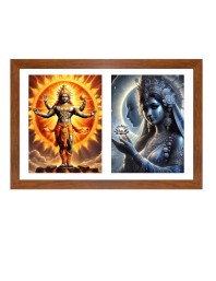 Surya and Chhaya Photo Frame - 11x15Inches - Spiritual Artwork for Home Wall Decoration, Puja Room and Office Decoration and Gifting 