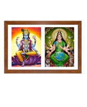 Vishnu and bhudevi Photo Frame - 11x15Inches - Spiritual Artwork for Home Wall Decoration, Puja Room and Office Decoration and Gifting 