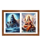Lord shiva and parvathi Photo Frame - 11x15Inches - Spiritual Artwork for Home Wall Decoration, Puja Room and Office Decoration and Gifting 