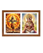 Sury and usha Photo Frame - 11x15Inches - Spiritual Artwork for Home Wall Decoration, Puja Room and Office Decoration and Gifting 