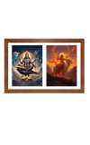 Shani and Mangal Photo Frame - 11x15Inches - Spiritual Artwork for Home Wall Decoration, Puja Room and Office Decoration and Gifting 