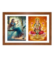 Radha and lakshmi Photo Frame - 11x15Inches - Spiritual Artwork for Home Wall Decoration, Puja Room and Office Decoration and Gifting 