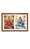 Lakshmi and ganga Photo Frame - 11x15Inches - Spiritual Artwork for Home Wall Decoration, Puja Room and Office Decoration and Gifting 