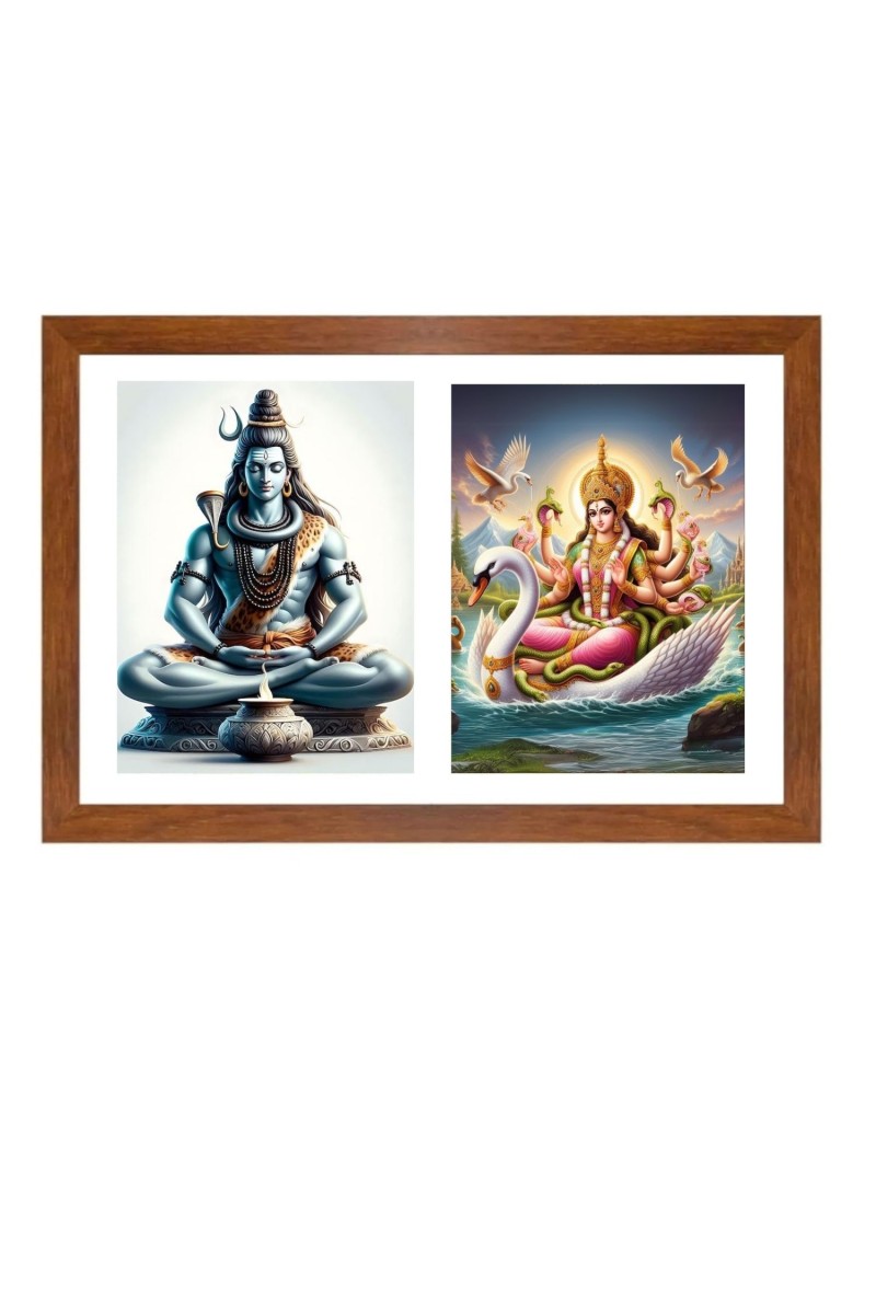 Lord shiva and manasa Photo Frame - 11x15Inches - Spiritual Artwork for Home Wall Decoration, Puja Room and Office Decoration and Gifting 