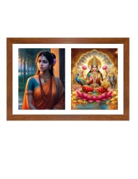 Sita and lakshmi Photo Frame - 11x15Inches - Spiritual Artwork for Home Wall Decoration, Puja Room and Office Decoration and Gifting 