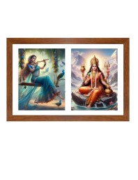 Radha and parvathi Photo Frame - 11x15Inches - Spiritual Artwork for Home Wall Decoration, Puja Room and Office Decoration and Gifting 