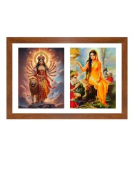 Maa durga and sita Photo Frame - 11x15Inches - Spiritual Artwork for Home Wall Decoration, Puja Room and Office Decoration and Gifting 