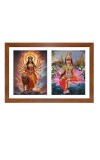 Maa durga and rukmini Photo Frame - 11x15Inches - Spiritual Artwork for Home Wall Decoration, Puja Room and Office Decoration and Gifting 