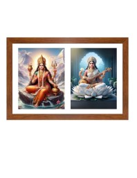 Parvathi and saraswathi Photo Frame - 11x15Inches - Spiritual Artwork for Home Wall Decoration, Puja Room and Office Decoration and Gifting 