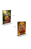 Car Desk/Table Top Sri Krishna and Sri Radha Acrylic T-Style Photo Stand - 2.5x3.5 Inches, Compact and Stylish Spiritual Display, easily change 2 photos ( Pack of 1 ) Car Desk/Table Top Sri Krishna and Sri Radha Acrylic T-Style Photo Stand - 2.5x3.5 Inches, Compact and Stylish Spiritual Display, easily change 2 photos ( Pack of 1 )