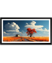 Nature Landscape Floating Frame Scenery Digital Print - 12x24 inch Modern Nature Wall Art for Living Room, Bedroom, Office, Hotels, Drawing Room