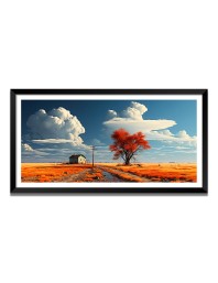 Nature Landscape Floating Frame Scenery Digital Print - 12x24 inch Modern Nature Wall Art for Living Room, Bedroom, Office, Hotels, Drawing Room