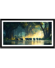 Nature Landscape Floating Frame Scenery Digital Print - 12x24 inch Modern Nature Wall Art for Living Room, Bedroom, Office, Hotels, Drawing Room