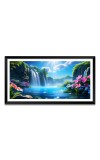 Nature Landscape Floating Frame Scenery Digital Print - 12x24 inch Modern Nature Wall Art for Living Room, Bedroom, Office, Hotels, Drawing Room