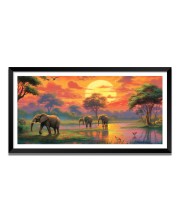 Nature Landscape Floating Frame Scenery Digital Print - 12x24 inch Modern Nature Wall Art for Living Room, Bedroom, Office, Hotels, Drawing Room
